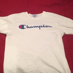 White Champion Tee